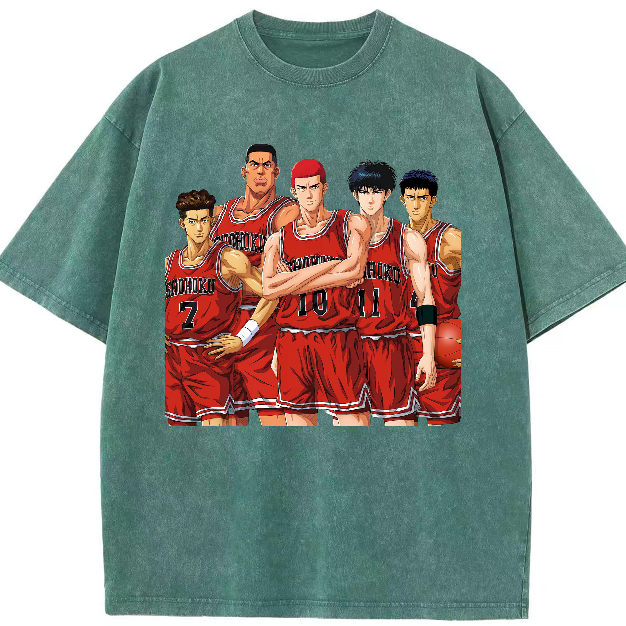 （画像用） SLAM DUNK／スラムダンク 綿100% ヴィンテージ風 半袖Tシャツ（フロントプリント）